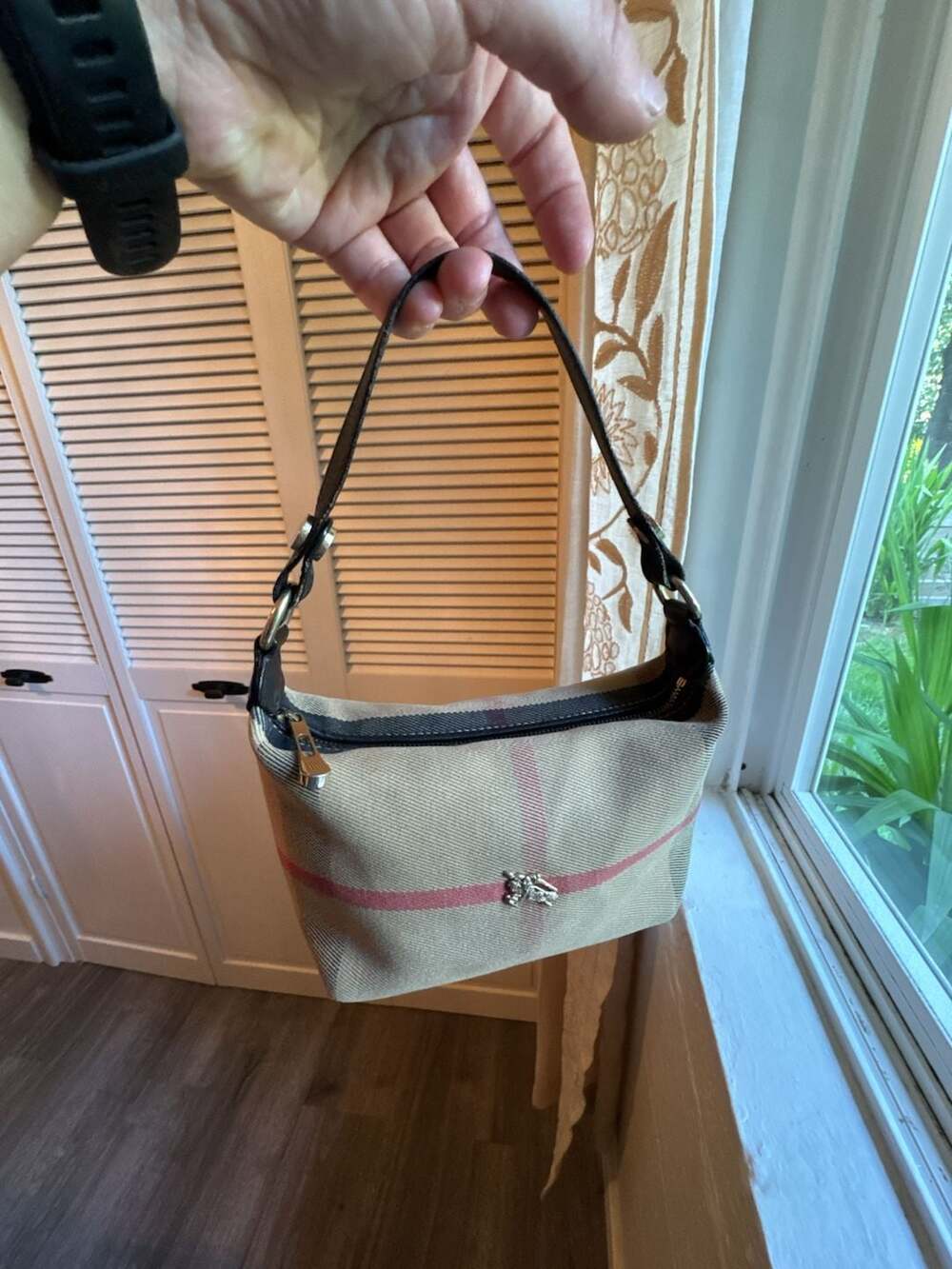 Burberry Nova Check Canvas Mini Shoulder Bag with Prorsum Knight Logo